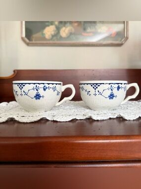Vintage Mason’s Flat Cup Part of the Denmark Blue Collection of Dishes Set of 2